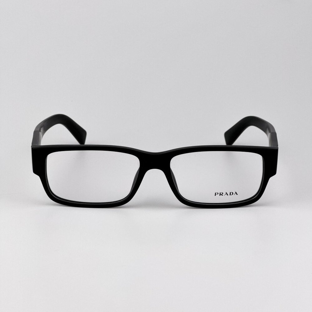 Prada PRB09V Eyeglasses – Matte Black Rectangle Frame | Model 12P1O1 - Picture 3 of 10